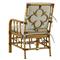 Myrah Coastal Beach Beige Sunbrella Brown Aluminum Outdoor Dining Arm Chair