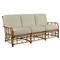 Myrah Coastal Beach Beige Sunbrella Brown Aluminum Outdoor Sofa - 78&quot;