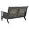 Hermine French Country Beige Sunbrella Black Aluminum Outdoor Loveseat - 60&quot;