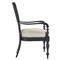 Hermine French Beige Sunbrella Black Aluminum Outdoor Dining Arm Chair