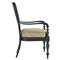 Hermine French Sand Sunbrella Black Aluminum Outdoor Dining Arm Chair