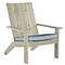 Ashland Blue Sunbrella Oyster Grey Teak Outdoor Adirondack Chair