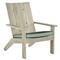Ashland Green Sunbrella Oyster Grey Teak Outdoor Adirondack Chair