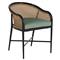 Havana Green Sunbrella Black Aluminum Outdoor Dining Arm Chair