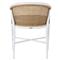 Havana Beige Sunbrella White Aluminum Outdoor Dining Arm Chair