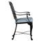 Provance Blue Sunbrella Earth Black Outdoor Dining Arm Chair