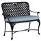 Provance Blue Sunbrella Ancient Earth Black Outdoor Bench