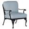 Provance Blue Sunbrella Ancient Earth Black Outdoor Lounge Chair