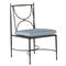 Roma Blue Sunbrella Slate Grey Aluminum Outdoor Dining Chair