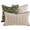 Franca French Green Striped Indoor Outdoor Throw Pillow - 20x20