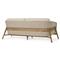 Palecek Casey Mid Century Beige Upholstered Taupe Rope Natural Teak Outdoor Sofa - 83"
