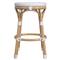 Lily French Country White Woven Rattan Outdoor Backless Counter Stool