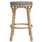 Lily French Country Grey White Woven Rattan Outdoor Backless Counter Stool