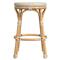 Lily French Country Beige White Woven Rattan Outdoor Backless Counter Stool