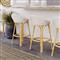 Lily French Country Beige Woven Rattan Outdoor Counter Stool