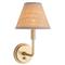 Polly Coastal Beach Brown Rattan Shade Natural Brass Sconce