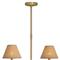 Polly Coastal Beach Brown Rattan Shade Natural Brass Chandelier