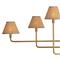 Polly Coastal Beach Brown Rattan Shade Natural Brass Chandelier