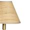 Polly Coastal Brown Rattan Shade Natural Brass Buffet Table Lamp