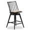 Lara Rustic Lodge Beige Striped Black Oak Swivel Windsor Counter Stool
