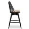 Lara Rustic Lodge Beige Striped Black Oak Swivel Windsor Counter Stool