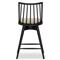Lara Rustic Lodge Beige Striped Black Oak Swivel Windsor Counter Stool