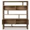 Slade Rustic Lodge Brown Oak Wide Wood Bookcase
