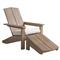 Sophia Coastal Beach Brown Teak Adirondack Outdoor Ottoman