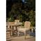 Sophia Coastal Beach Off White Boucle Brown Teak Wood Outdoor Dining Chair