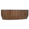 Lillian Modern Classic Brown Mango Wood Ribbed Oval Coffee Table