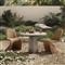 Barley Industrial Loft Grey Concrete Round Outdoor Dining Table - 42&quot;