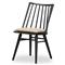 Lara Rustic Lodge Beige Striped Black Oak Windsor Dining Side Chair