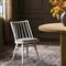 Lara Rustic Lodge Beige Striped Off White Oak Windsor Dining Side Chair