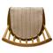 Lara Rustic Lodge Beige Striped Oak Windsor Dining Side Chair