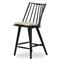 Lara Rustic Lodge Beige Striped Black Oak Windsor Counter Stool