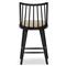 Lara Rustic Lodge Beige Striped Black Oak Windsor Counter Stool