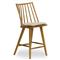 Lara Rustic Lodge Beige Striped Brown Oak Windsor Counter Stool