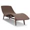 Ivanna Coastal Beach Tan Brown Woven Stained Teak Outdoor Chaise