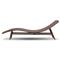 Ivanna Coastal Beach Tan Brown Woven Stained Teak Outdoor Chaise