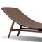 Ivanna Coastal Beach Tan Brown Woven Stained Teak Outdoor Chaise