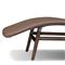 Ivanna Coastal Beach Tan Brown Woven Stained Teak Outdoor Chaise