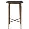 Emari French Country Grey Marble Antique Brass Side Table