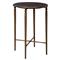 Emari French Country Grey Marble Antique Brass Side Table