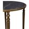 Emari French Country Grey Marble Antique Brass Side Table