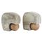 Melt Coastal Grey Marble Wood Bookends