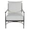 Roma White Upholstered Slate Grey Aluminum Outdoor Lounge Chair