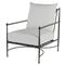 Roma White Upholstered Slate Grey Aluminum Outdoor Lounge Chair