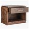 Briella Modern Classic Dark Brown Burl Wood Nightstand