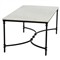 Rhea French Country White Marble Black Metal Rectangular Coffee Table