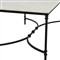 Rhea French Country White Marble Black Metal Rectangular Coffee Table